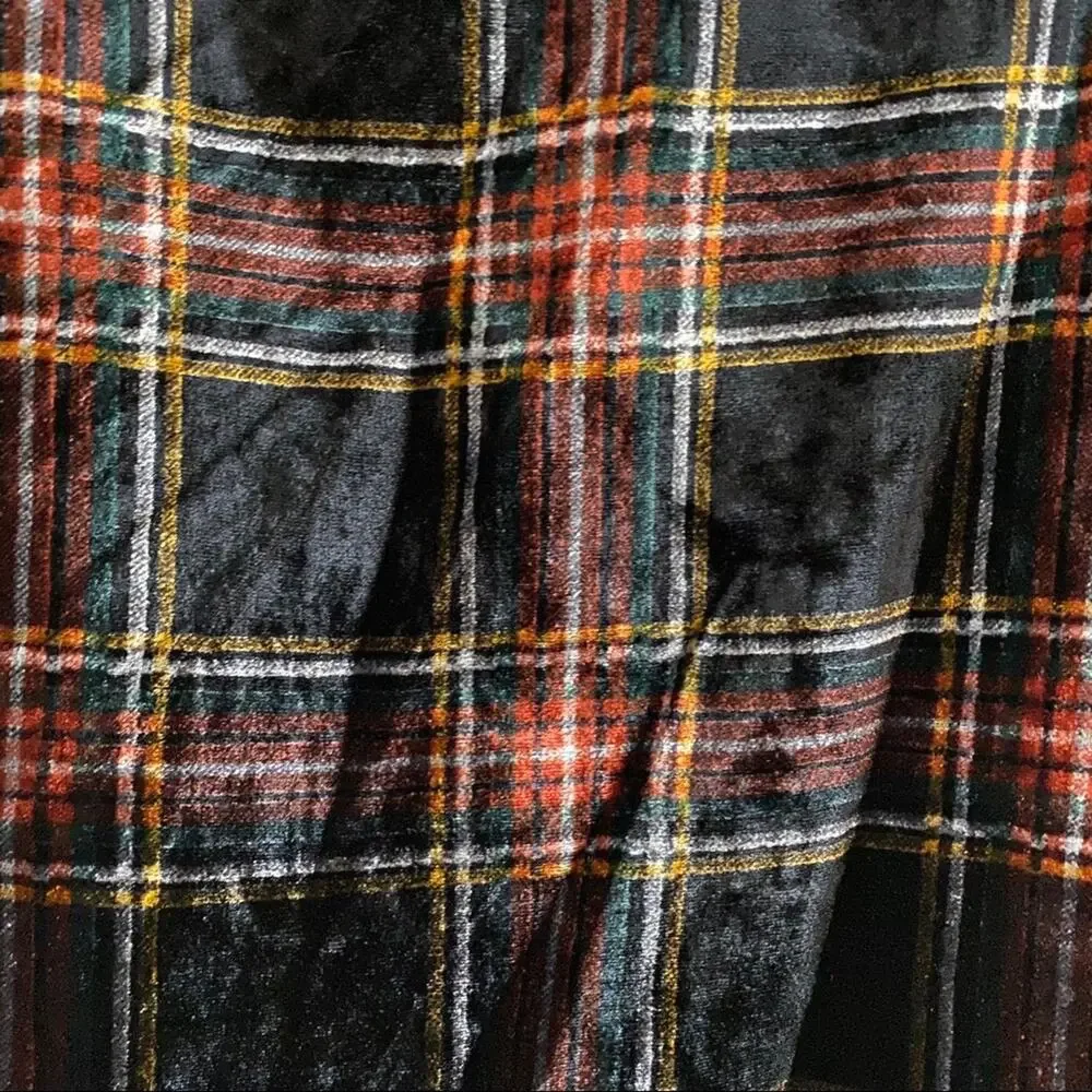 NWT J. Crew Velvet Stewart Plaid Tank Top Holiday Stewart Tartan Shell 24 / 3X